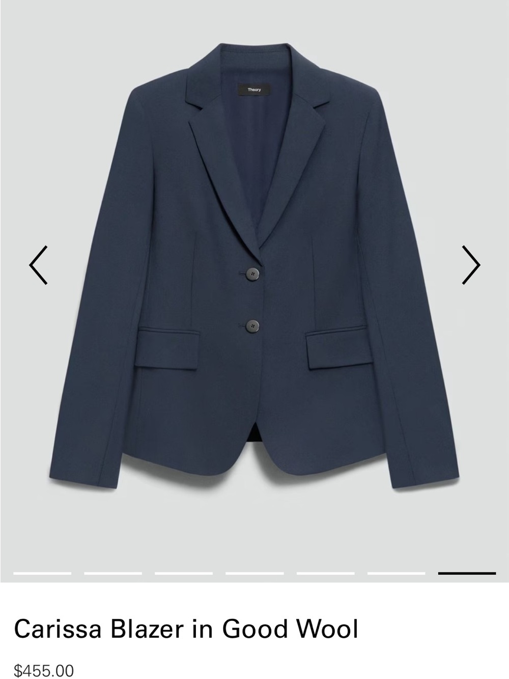 Theory Navy Carissa blazer 10